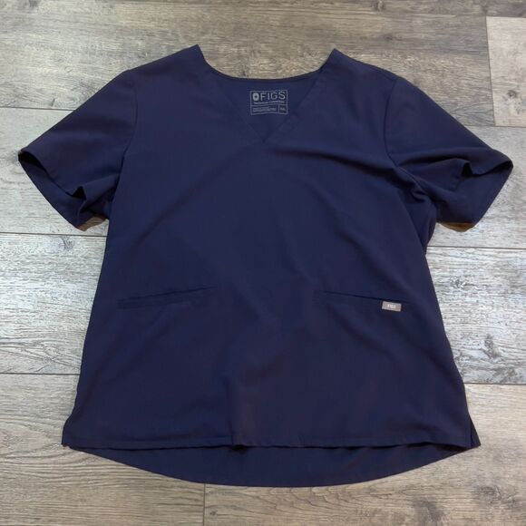 FIGS Technical Collection Blue Three Pocket Scrub Top FW1100 Cut 1238 Womens XXL - Picture 1 of 8